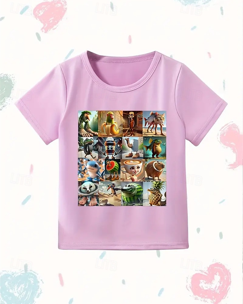 2025年 男の子用おもしろイタリアンブレインロットグラフィックTシャツ - 軽量で伸縮性のある生地を使用した軽量ストレッチTシャツ。4～12歳向け。普段使いにぴったりのカジュアルTシャツ。 &誕生日パーティーの衣装、子供用夏シャツ、遊び心のある子供用アプリ  コレクション – $11.99 –P7