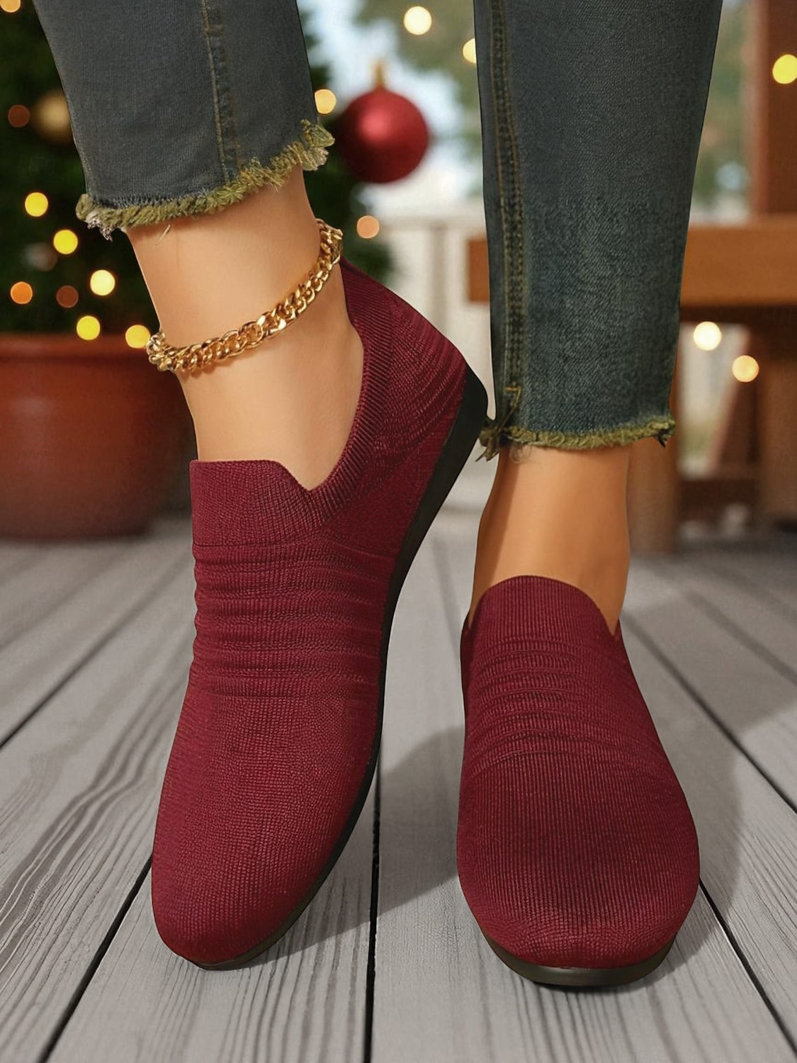 sneakers slip-on flyknit da donna: scarpe casual leggere e traspiranti per camminare, viaggiare, Natale e per tutti i giorni del 2026 a $19.99 –P3