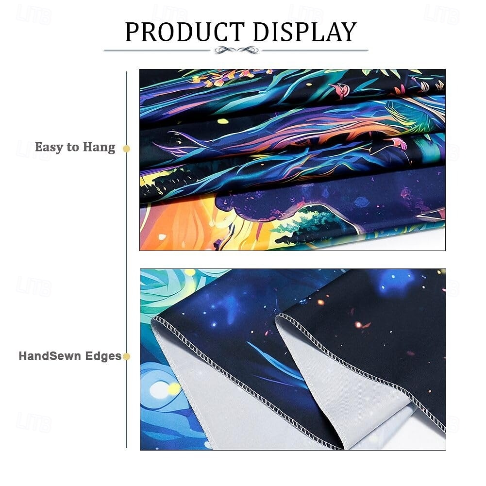 Schwarzlicht-Wandteppich mit psychedelischem Wald und Meditation, UV-reaktiv, kosmische Galaxie, Sternenhimmel, Wandkunst, Wandteppich, trippiges Yoga, spirituelles Chakra, Wandbehang, Wandteppiche 2026 - $17.99 –P4