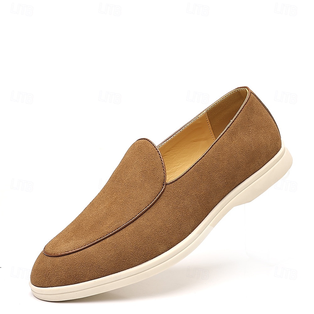 Mocasines sin cordones de ante color tostado para hombre: zapatos casuales livianos para uso diario en la oficina, para ir al trabajo y para el fin de semana. 2025 - $34.99 –P1