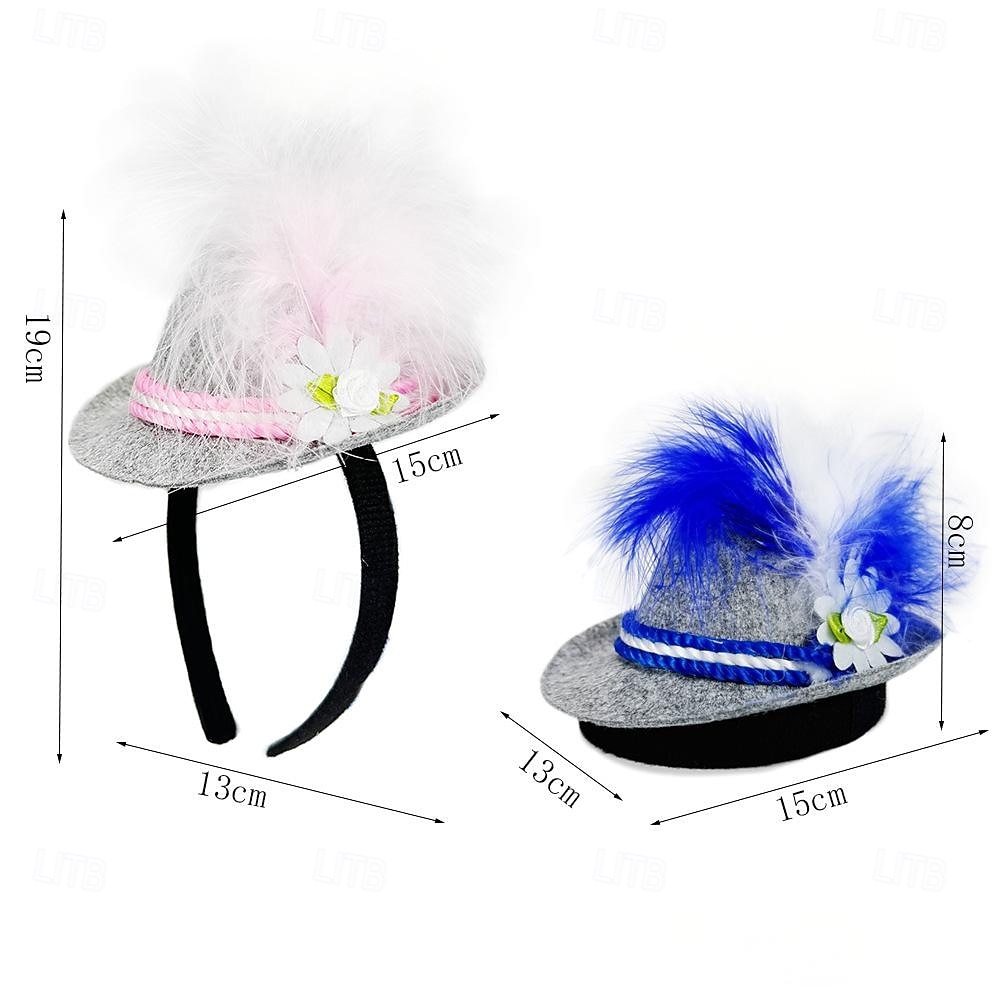Oktoberfest Veer Hoofdband Alpine Hoed Bavarian Duits München Weiden Dames Carnaval Feest Bierfestival Doek in traditionele stijl 2026 - $15.49 –P1