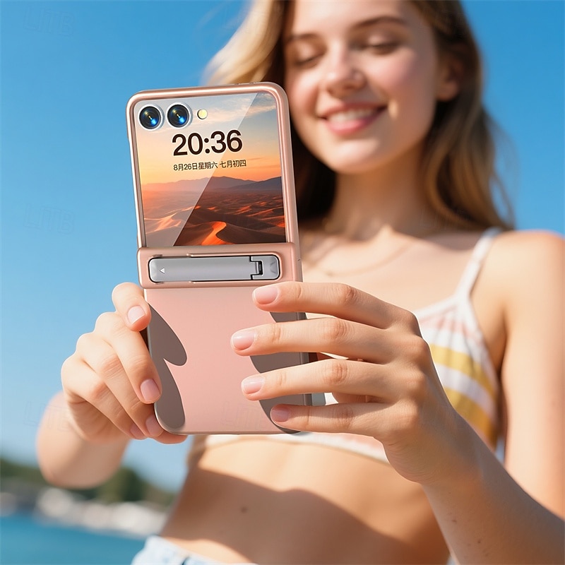 телефон Кейс для Назначение SSamsung Galaxy Z-флип 7 Z-флип 6 Кейс на заднюю панель со стендом Поддержка беспроводной зарядки Защита от удара ПК 2025 - $20.99 –P7