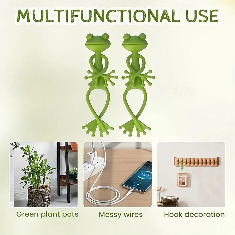 Supporti per piante a forma di rana verde da 2/4 pezzi, supporto robusto per piccole piante in vaso e succulente, grazioso decoro da giardino per balconi e spazi interni, design a risparmio idrico, del 2025 a $8.99 –P5