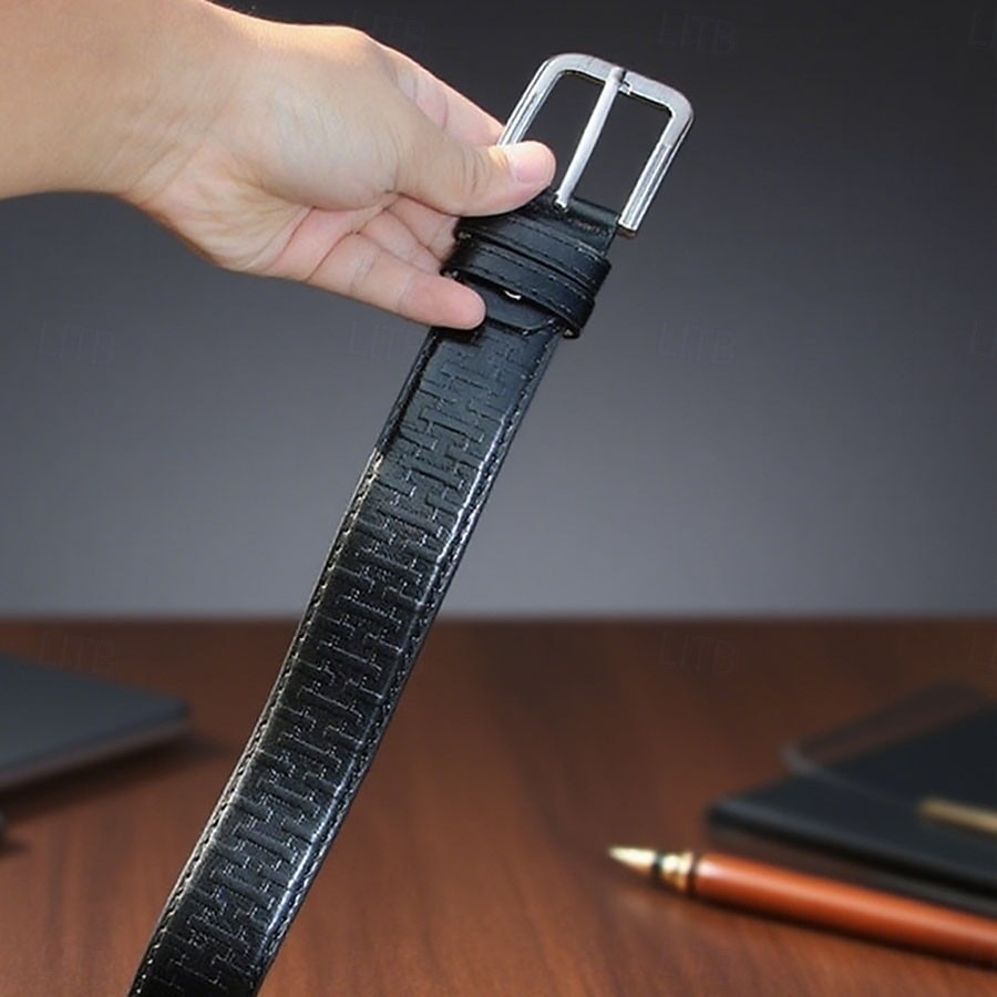 Herr Skärp Midjebälte Svart 8 PU läder Legering Modernt Modernt Enfärgad / vanlig färg Semester Dagliga kläder Ledigt / vardag 2025 - $7.99 –P2