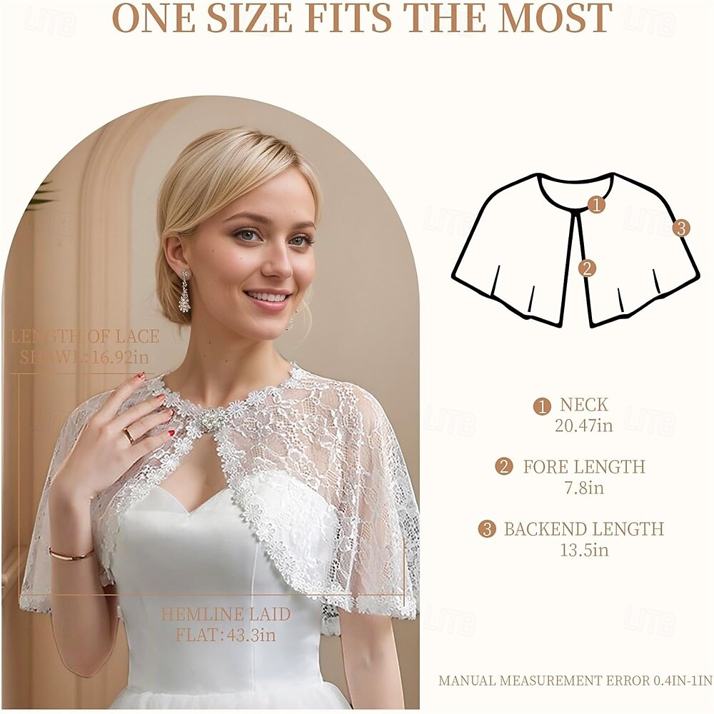 элегантная кружевная шаль для женщин, цветочные кружевные шали и палантины для свадеб, гостей, невест, подружек невесты 2026 - $16.49 –P3