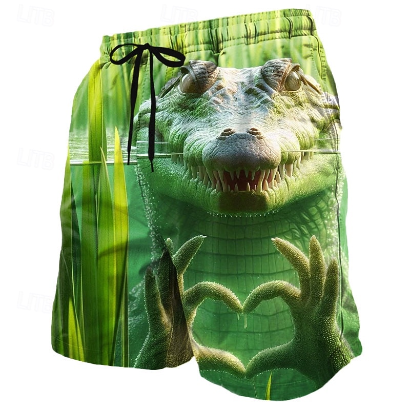 Bărbați Animal Crocodil Formă de Inimă Boxeri înot Pantaloni Scurți de Înot Pantaloni Scurti Talie medie Amuzant În aer liber Vacanță Zilnice Buzunare laterale Căptușeală din plasă Talie elastică cu 2026 - $20.99 –P1