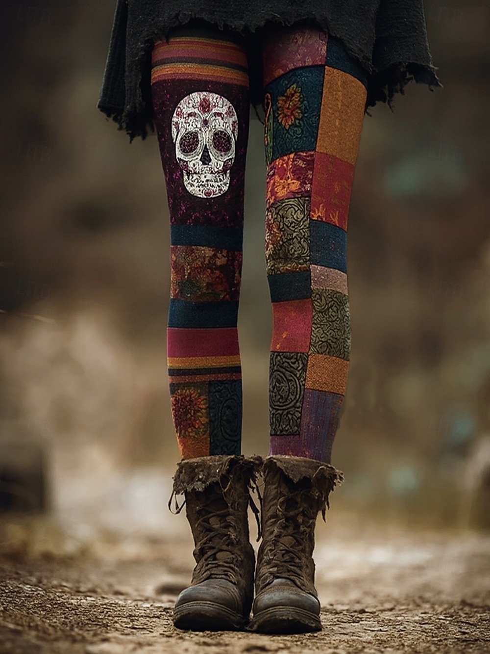 Женские леггинсы отпуск винтажный этнический стиль длина до щиколотки высокая талия графика череп монстр 3D-принт быстрое высыхание воздухопроницаемость мягкие эластичные на улице дома повседневно 2026 - $21.99 –P3