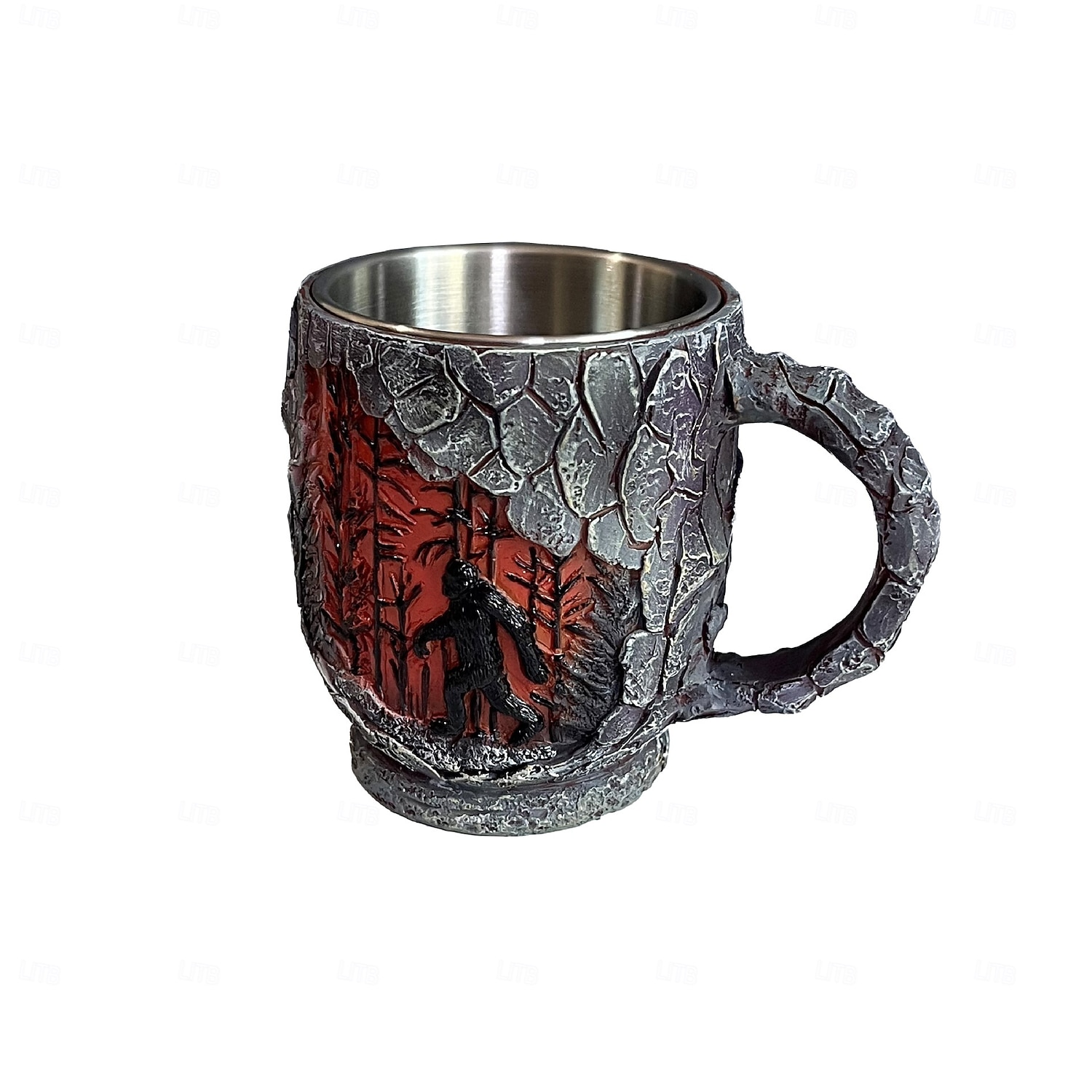 Кружка из смолы с изображением лесного пожара в виде бигфута, винтажная 3D кружка с изображением бигфута, кружка для кофе на открытом воздухе, кружка для костра, кружка для кемпинга, кухни, для 2026 - $24.99 –P6
