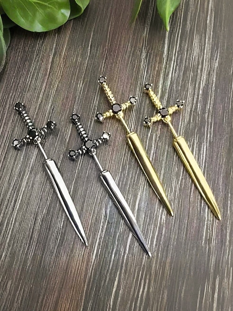 Halloween gotiske kors-øredobber til dame – punk-smykker med spike-design til fest, cosplay og uteliv 2025 - $7.99 –P5