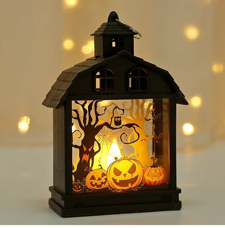 1 ks 14,5 * 9,9 cm halloweenská LED elektronická svíčka, větrná lucerna, dýně, čarodějnice, lebka, strašák, vnitřní a venkovní restaurace, ložnice, halloweenská festivalová atmosféra, dekorativní 2025 - $4.99 –P5