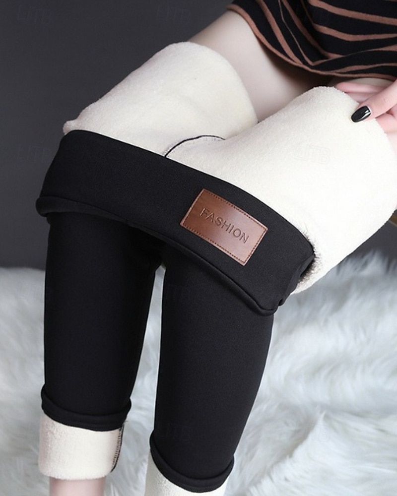 Mulheres leggings forradas de lã Calças Leggings Roupa de rua Casual Comprimento total Natural Tecido Cintura elástica Confortável Rua Feriado Roupa Diária clarete Cinza escuro Cinzento Preto 1 # de 2025 por $20.99 –P3
