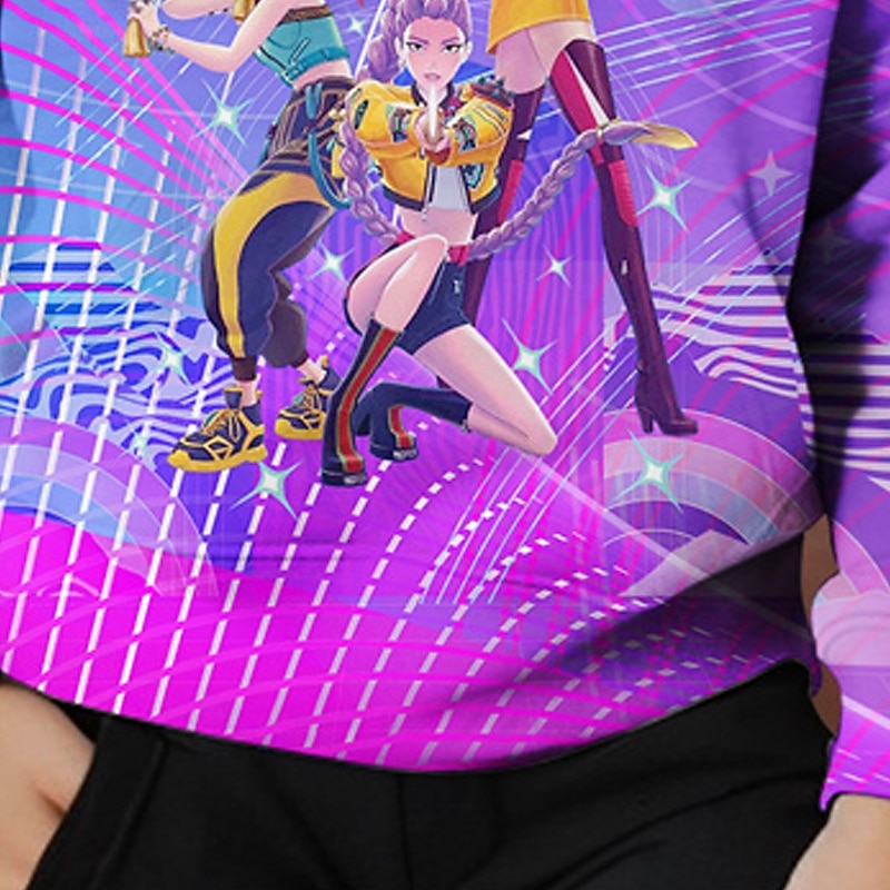 K-pop Demon Hunter trendy anime styl roztomilá dívčí mikina s kapucí, prodyšná a pohodlná, tištěná dětská módní mikina s kapucí pro volný čas, hravý styl, roztomilý design, zábavná grafika, malé děti, 2025 - $18.99 –P3