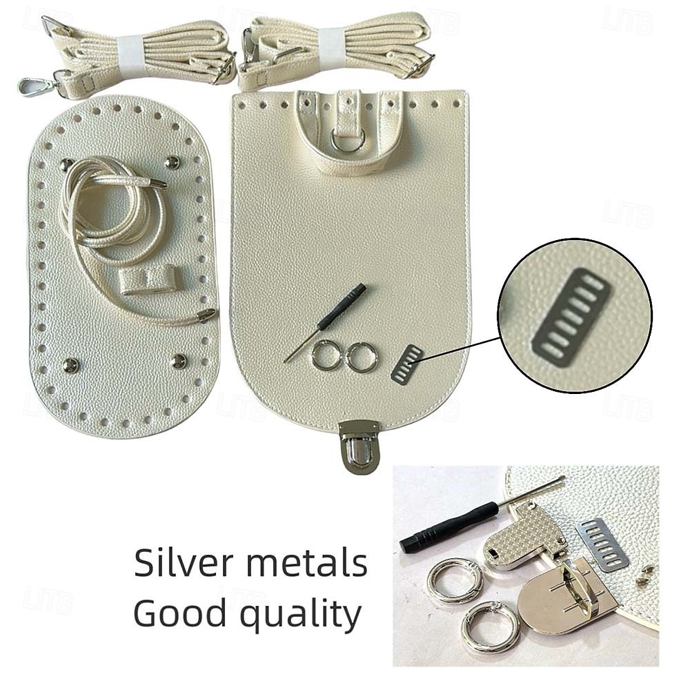 Kit fai da te per zaino in pelle intrecciata da 7 pezzi - set con fondo e patta per borsa in similpelle lavorata a maglia, con uncinetto e accessori - per adulti &adolescenti - perfetti per i del 2025 a $24.99 –P14