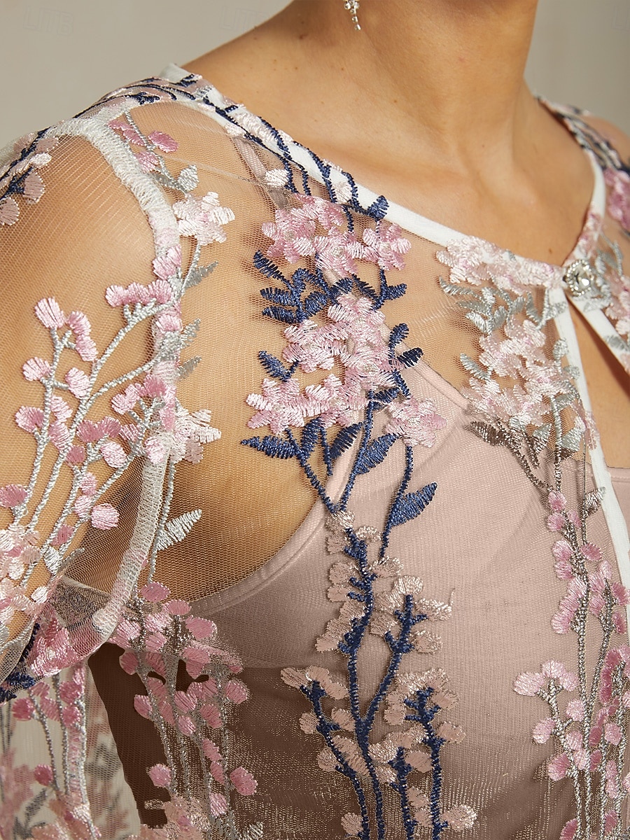 Dame Blonde topper Elegant Romantikk Crew-hals Blush Pink Sommer 2026 - $43.99 –P2