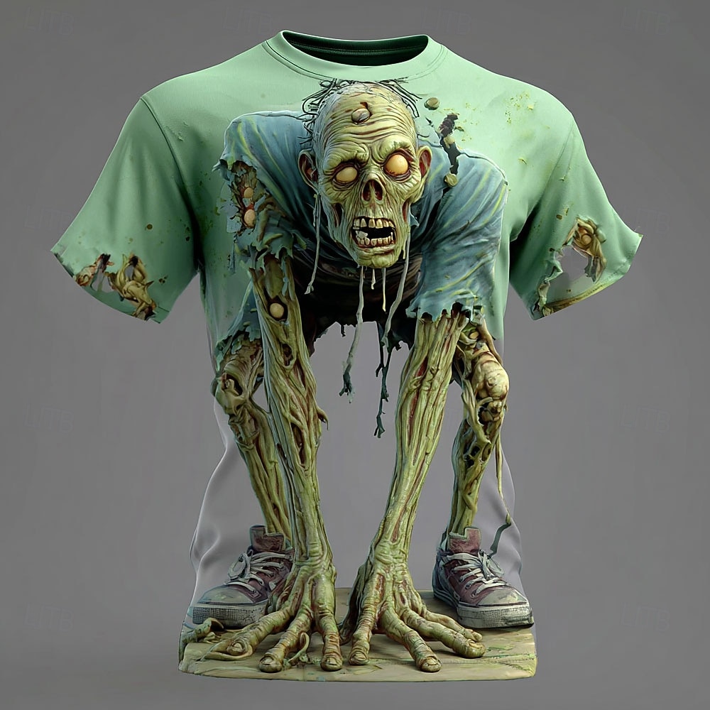 Bărbați 3D Print Zombi #D Tricou Manșon scurt Tricou Tipărire 3D Stil Nautic Cămașă Exagerat Designer Groază Petrecere Stradă Concediu Galben Albastru piscină Mov Vară Primăvară Toate Sezoanele 2025 - $20.99 –P1