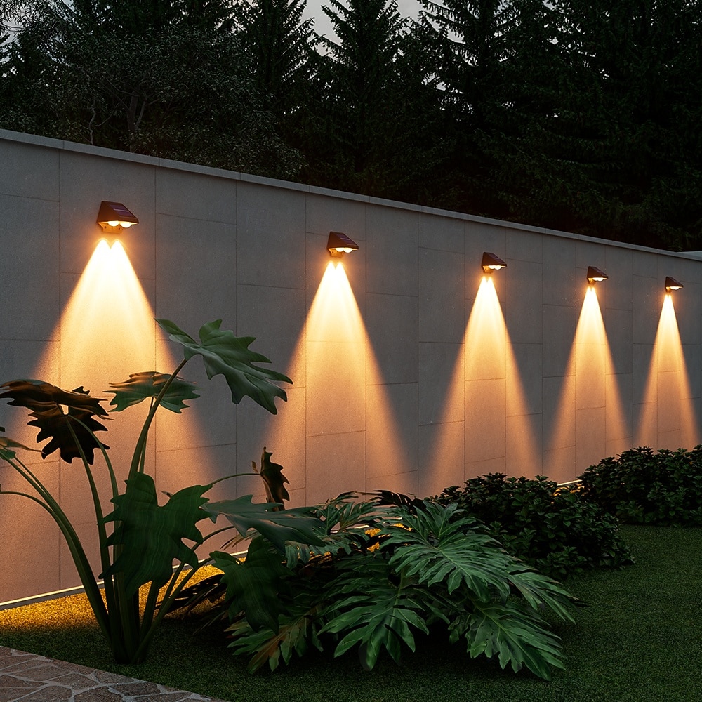 2/4 sztuki solarnej lampy ściennej, wodoodpornej, zewnętrznej, ogrodowej, do oświetlenia ściennego, domu, balkonu, świątecznej dekoracji, nastrojowej lampy, willi, lampy ulicznej 2026 - $21.99 –P3
