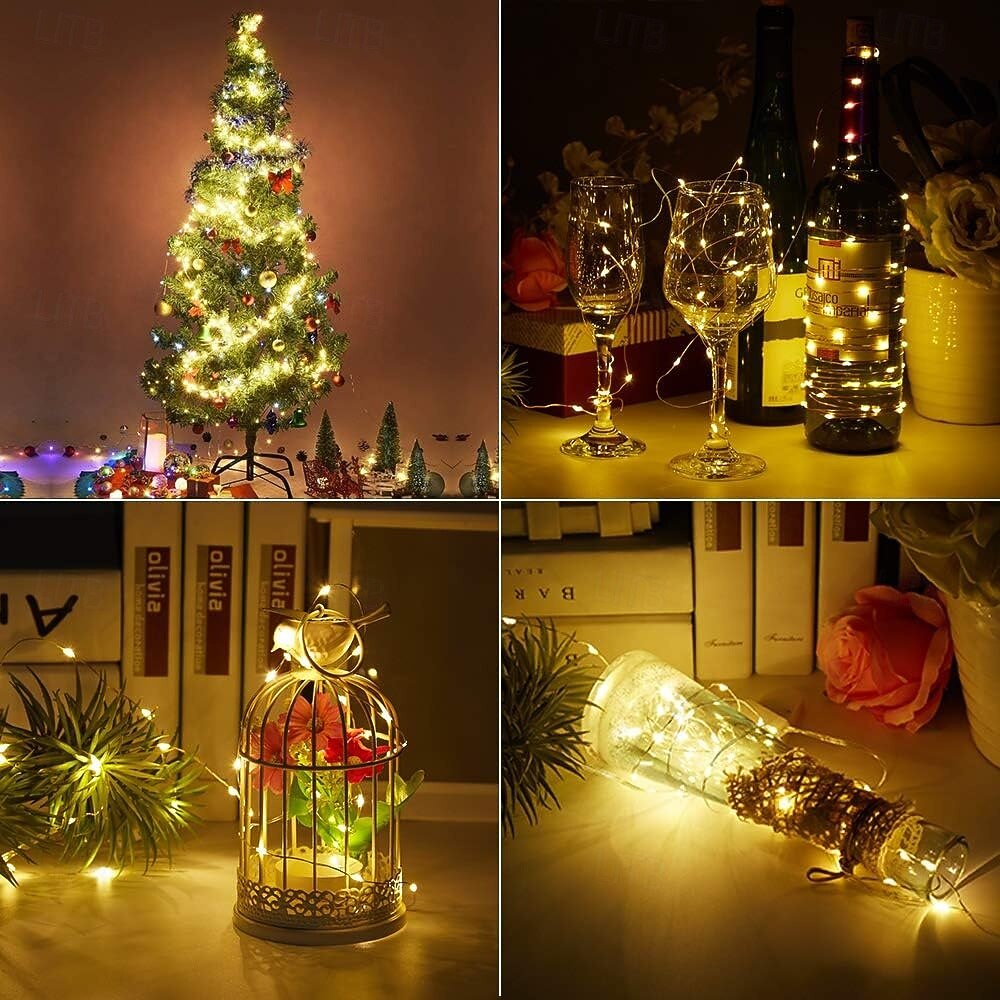 Guirlande lumineuse élégante à 10 LED pour réception de mariage, 1 m, 10 LED, fil de cuivre, alimentée par batterie, pour Noël, fête, mariage, décoration de la maison, sans batterie de 2025 ? $13.49 –P1