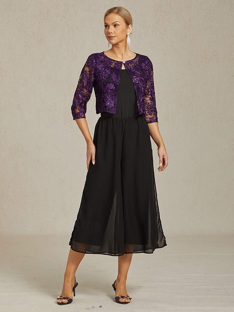 veste blazer femme dentelle brodée paillettes ouvert devant élégant floral formel anniversaire fête mariage invité ouvert devant court col rond coupe régulière manches 3/4 vêtements d'extérieur de 2025 ? $59.99 –P5