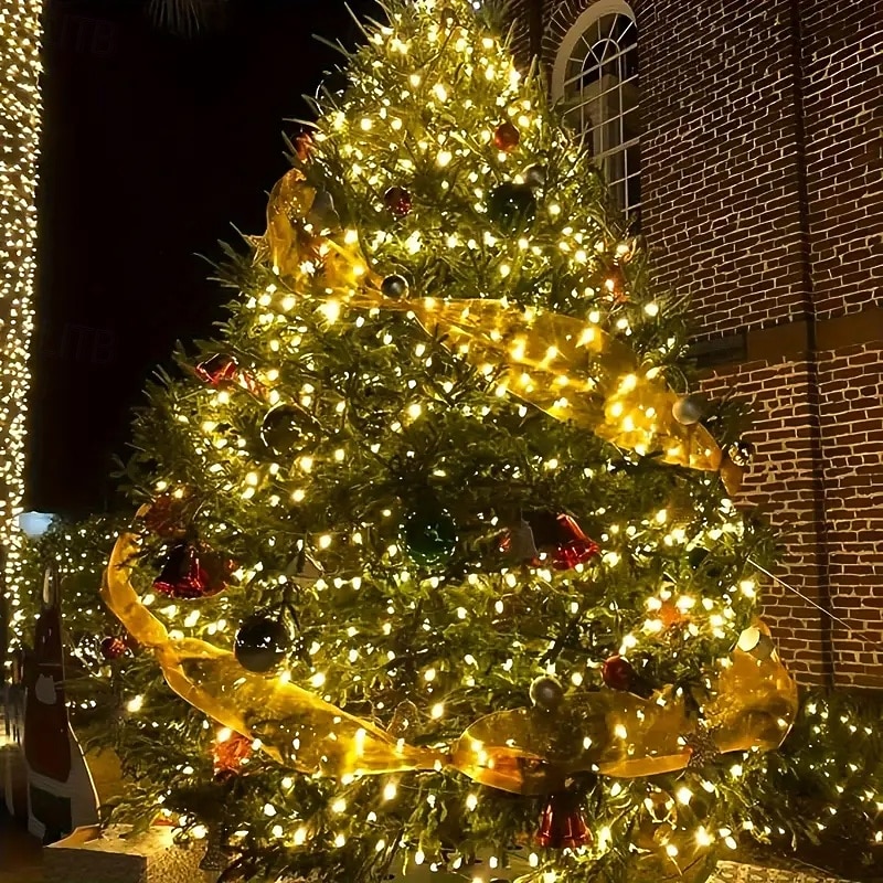 4 pezzi 10 m/33 piedi 100 fasci di luci a LED per Halloween Natale San Valentino festa di nozze stringa di luci in filo di rame per interni ed esterni spina USB telecomando a 8 funzioni IP44 del 2025 a $23.99 –P6