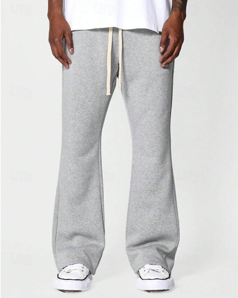 Per uomo Pantaloni da tuta Pantaloni a Zampa Pantaloni Coulisse Tasca Elastico in vita Semplice Comodità Sport all'Aperto Quotidiano Moda Casual Nero Grigio chiaro Micro-elastico del 2026 a $18.99 –P4