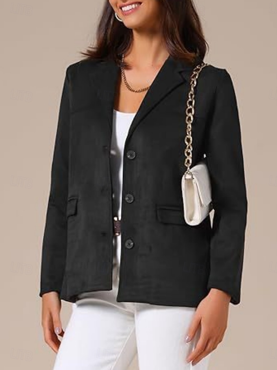 Femmes Veste Décontractée Confortable Respirant Boutons ancien Occasionnel Uni Vacances Rue Occasionnel Tenue quotidienne Simple Boutonnage Régulier Col Rabattu Coupe régulière manche longue de 2025 ? $33.99 –P10