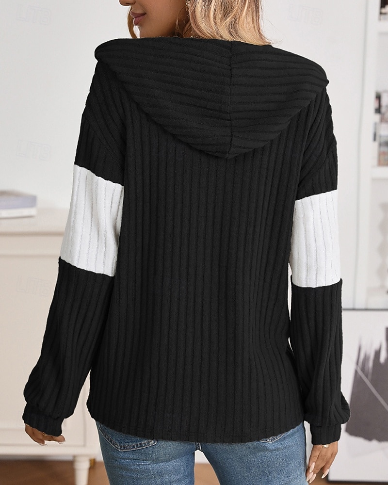 Damen Kapuzenjacke Bequem Patchwork Reißverschluss Lässig Farbblock Ausgehen Wochenende Reisverschluss Regulär Mit Kapuze Normale Passform Langarm Oberbekleidung Schwarz Hellgrün Rosenrot Herbst 2025 - $26.99 –P11