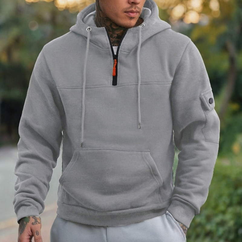 Per uomo Felpa con cappuccio Felpa con cappuccio a zip intera Felpa con cappuccio in pile Felpa con cappuccio tattica Nero Blu marino Cachi Grigio chiaro Grigio scuro Con Cappuccio Semplice Cerniera del 2025 a $23.99 –P3