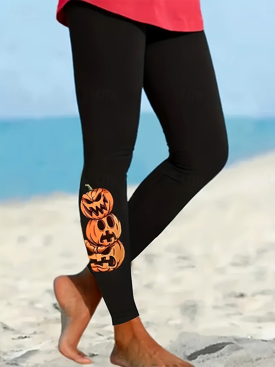 Femmes Leggings Vacances ancien Mode Longueur complète Taille hautePantsHalloween Graphique Potiron Impression Doux Respirant Haute Élasticité Extérieur Vacances Rue Orange Printemps Automne Hiver de 2025 ? $22.99 –P3