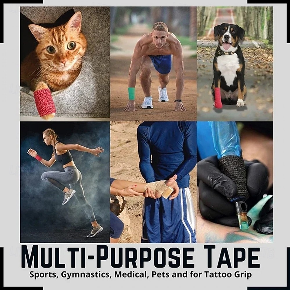 fasce elastiche sportive autoadesive colorate, fasce di supporto flessibili per ginocchia, dita, caviglie, polsi, spalle e articolazioni, protezione muscolare e prevenzione degli infortuni del 2025 a $3.49 –P17