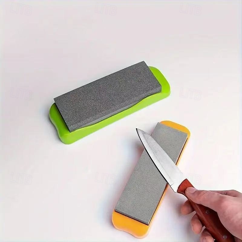 2 pietre per affilare a doppia faccia con elevata durezza – base in plastica antiscivolo, affilacoltelli manuali per coltelli da cucina, colori casuali del 2025 a $10.99 –P8