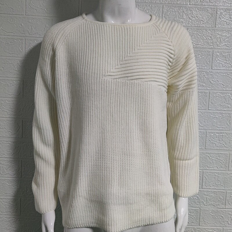 Herren Pullover Strickpullover Gerippt Stricken Normale Oberteile Gestrickt Einfach Rundhalsausschnitt Mode Basic Urlaub Alltagskleidung Bekleidung Herbst Winter Schwarz Weiß M L XL 2026 - $40.99 –P9