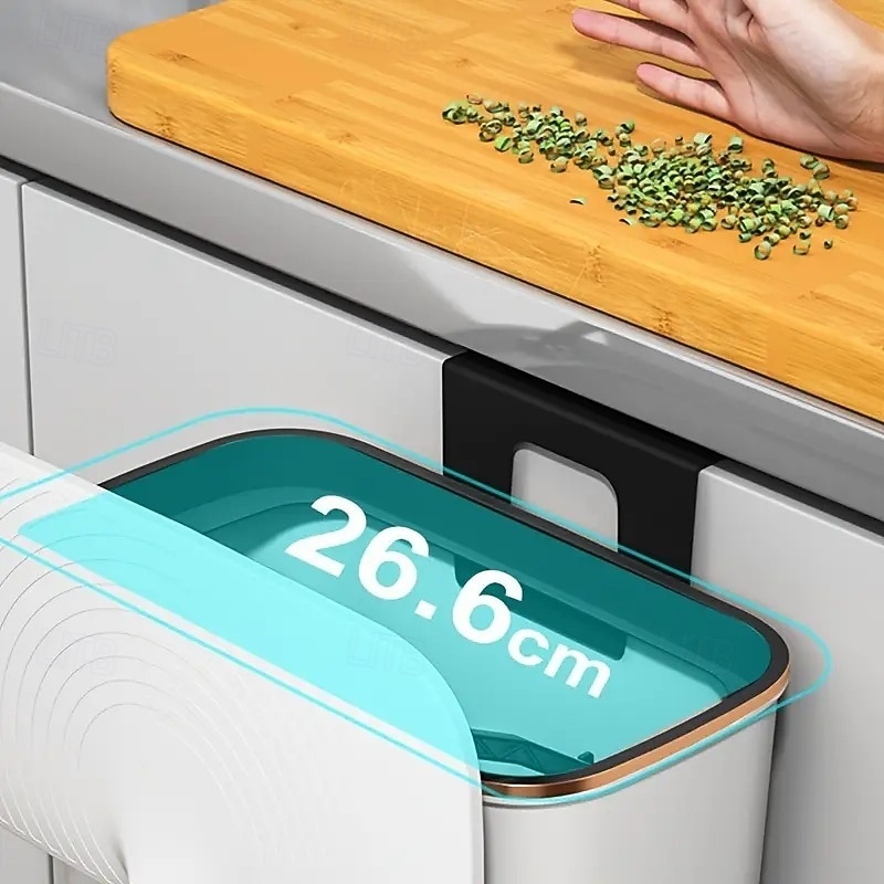 Väggmonterad rektangulär papperskorg med lukttätande lock, stor kapacitet, hållbar plastbehållare för kök, badrum, sovrum &kommersiellt bruk 2026 - $16.99 –P9