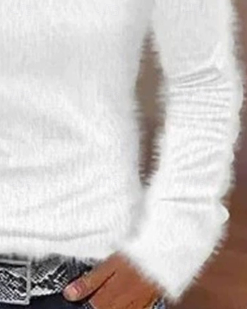 Pull femme pull sweat-shirt duveteux confortable t-shirt uni côtelé tricoté décontracté manches longues une épaule hauts quotidien sortie week-end de 2025 ? $21.99 –P2