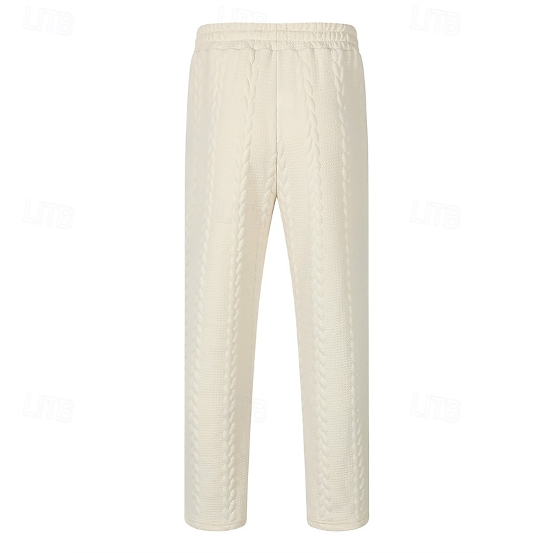 Homens Calças Esportivas Calças Jacquard Com Cordão Bolsos Tecido Conforto Esportes Diário Moda Casual Preto Branco Micro-Elástica de 2025 por $17.99 –P6