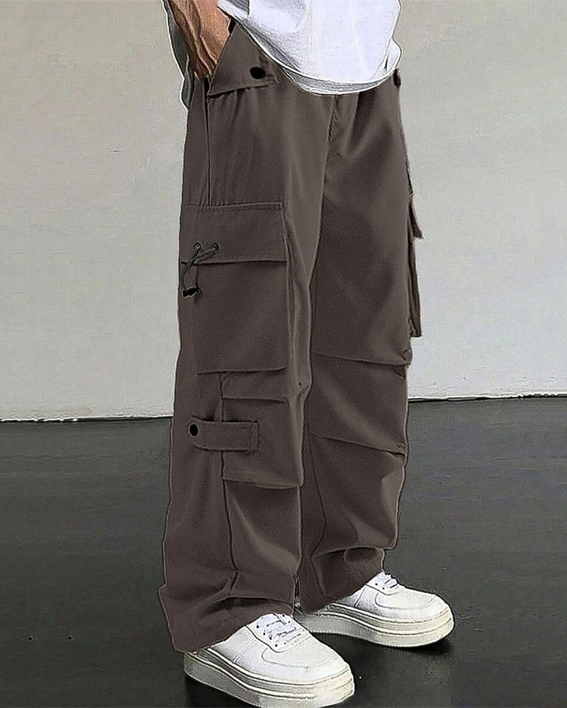 Per uomo Pantaloni Cargo Pantaloni Coulisse Elastico in vita Multi-tasche Semplice Indossabile All'aperto Quotidiano Campeggio & Escursionismo Moda Classico Nero Verde militare del 2025 a $25.99 –P9