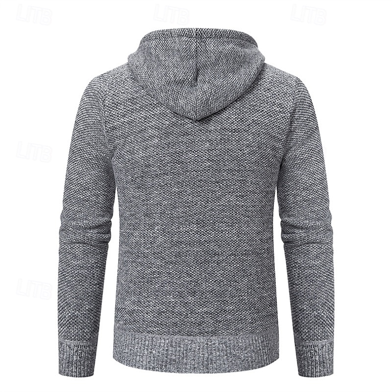 Herren Pullover Kleid Pullover Strickjacke Reißverschluss-Pullover Strickpullover Gerippt Stricken Normale Oberteile Gestrickt Gerippt Einfach Mit Kapuze Mode Schals Lässig Alltagskleidung Bekleidung 2025 - $25.99 –P7