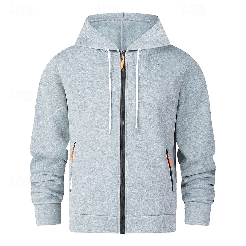 Per uomo Felpa con cappuccio Felpa con cappuccio a zip intera Felpa con cappuccio in pile Felpa con cappuccio tattica Nero Blu marino Grigio chiaro Grigio scuro Con Cappuccio Semplice Cerniera Sport del 2025 a $23.99 –P4