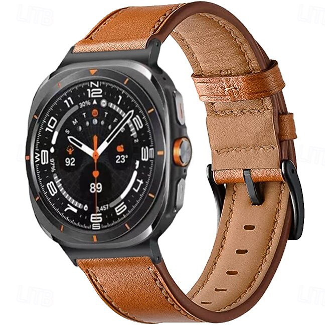 Óraszíj mert Samsung Galaxy 8. óra 40/44 mm 8. óra klasszikus 46 mm Valódi bőr Csere Szíj Állítható Rozsdamentes acél csat Bőr Link Karszalag 2025 - $19.99 –P11