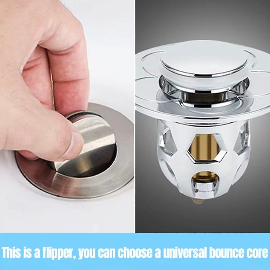 Bouchons de vidange universels pour évier de salle de bain, lot de 2 – Bouchon escamotable à pression avec noyau en laiton &lavabo de cuisine de 2026 ? $15.99 –P2