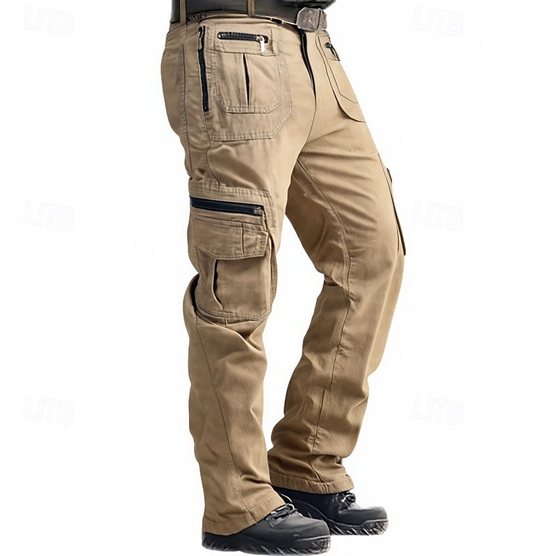 Men's Cargo Pants Trousers Buttons Multi Pocket Plain Wearable Outdoor Daily Camping & Hiking Fashion Classic Black Yellow 2026 - $31.99 –P4