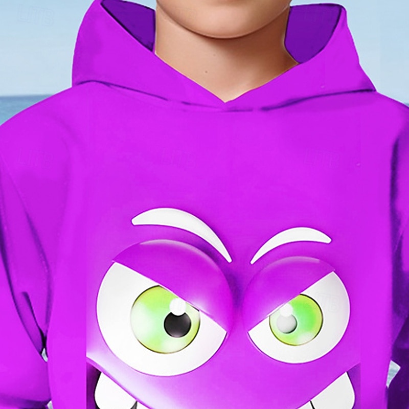 Moletom com capuz estampa 3D para meninos, estampa engraçada com sorriso, manga longa, moda outono inverno, streetwear, crianças de 4 a 12 anos, com capuz, casual, para atividades ao ar livre, ajuste de 2025 por $18.99 –P6