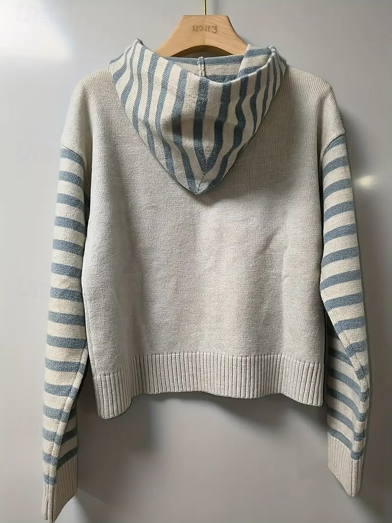 Γυναικεία Φούτερ πουλόβερ με κουκούλα και πουλόβερ Κουρελού Στάμπα Φλοράλ Ριγέ Κομψό στυλ street Καθημερινό Μακρυμάνικο Με Κουκούλα Κανονικά μπλουζάκια Δρόμος Αργίες Εξόδου 2026 - $25.99 –P5