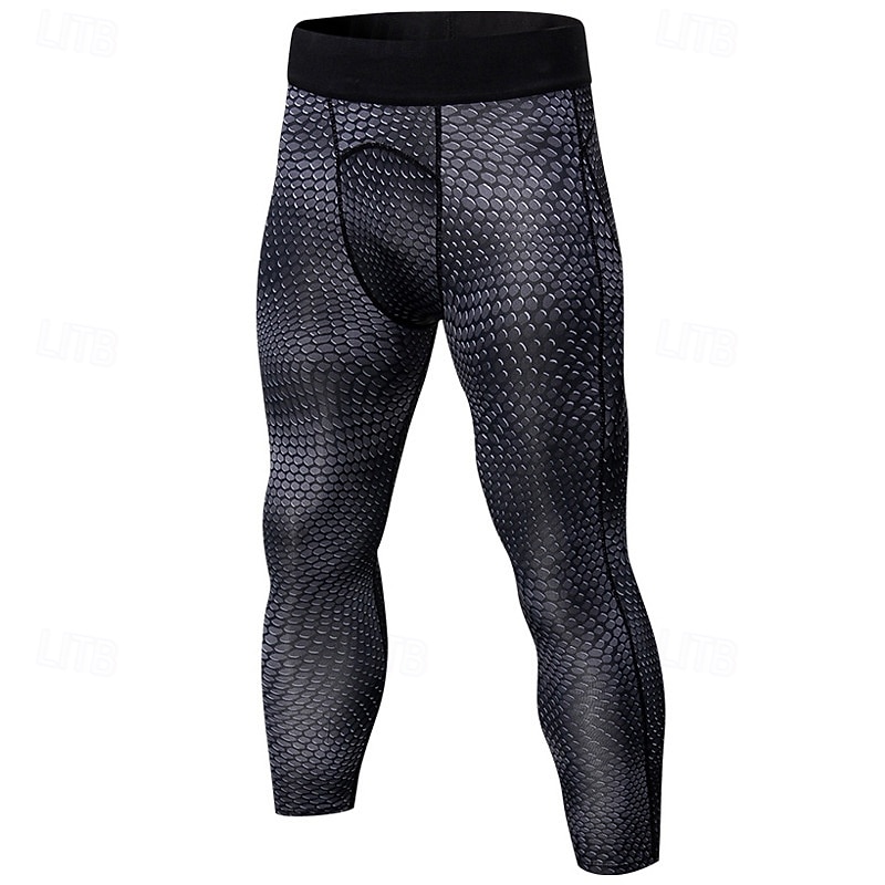 Men's Compression Pants Compression Tights Leggings Sports Baselayer 3D High Waist Bottoms Athleisure Gym Workout Fall Quick Dry Gym Basketball Athletic Regular Fit Sportswear Activewear Solid Colored 2025 - $18.99 –P6
