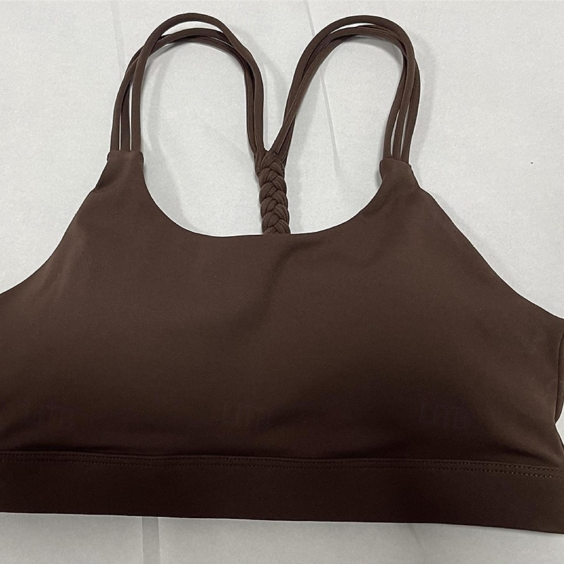 Damskie Biustonosz do jogi Stanik sportowy Bielizna Střední podpora z wyjmowanymi miseczkami Krzyżowe plecy Jednolity/zwykły kolor Sport Odzież sportowa Czarny Biały Bransoletka tenisowa Trening 2026 - $79.99 –P7