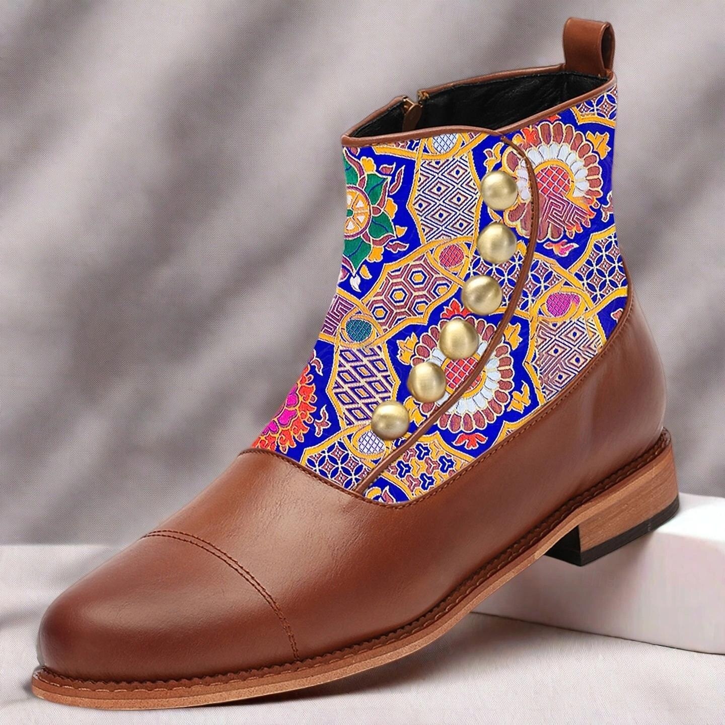 Homens Botas Caminhada Pele PU Tecido Jacquard Confortável Antiderrapante Respirável Botas / Botins Com Cadarço Marrom / Azul Primavera Outono Inverno de 2025 por $46.99 –P1