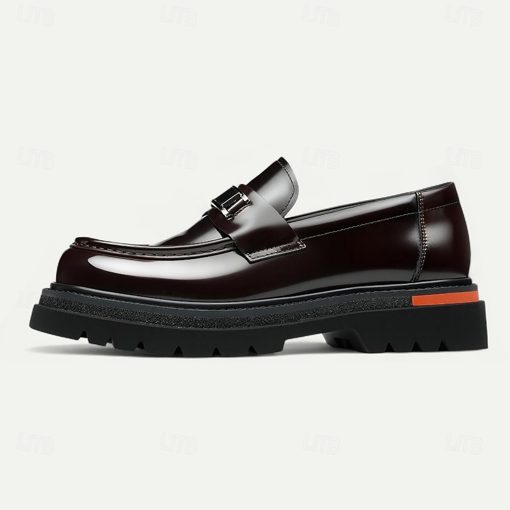 Мужские коричневые кожаные пенни-лоферы с металлической пряжкой – классические туфли для деловых встреч, официальных мероприятий и офиса. 2025 - $109.99 –P3