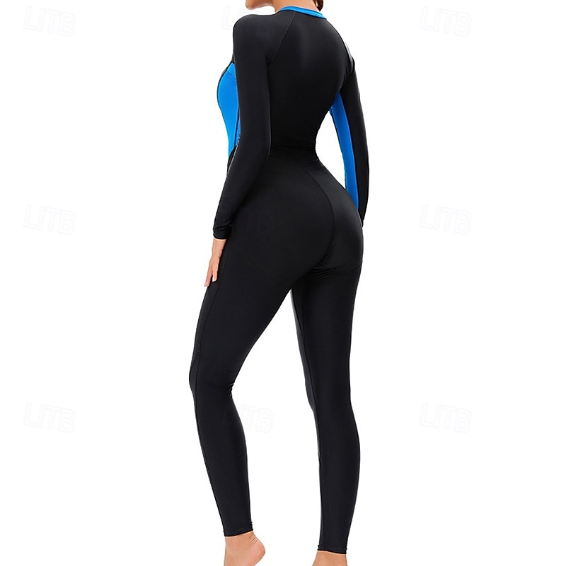 Dame Badedrakt Rash-guard UV Solbeskyttelse UPF50+ Langermet Badetøy Ta igjen glidelåsen Svømming Surfing Lapper Vår Høst 2025 - $32.99 –P5