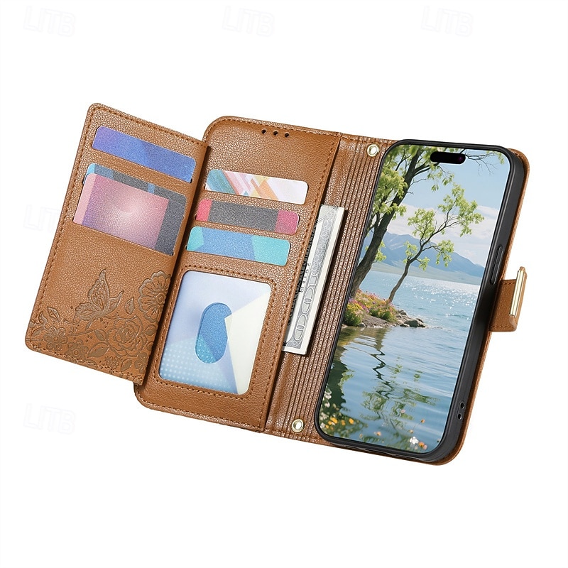 телефон Кейс для Назначение SSamsung Galaxy S25 Плюс S25 Ультра S24 Ultra Plus S24 ФЭ А55 А35 А25 А15 5Г Кошелек для карт Откидная крышка Молния с ремешком с ремешком на запястье 2025 - $17.99 –P4
