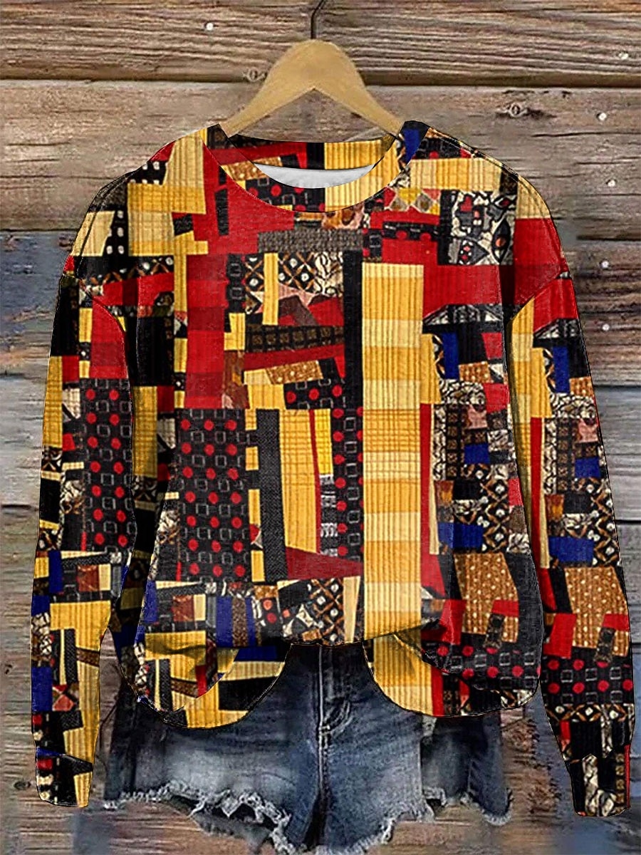 Dame Pullover Blomstret Grafisk Varm Klassisk Fritid Langermet Crew-hals Vanlige topper Hjem Gate Hverdag Trykt mønster Gul Rosa Blå Grønn Høst Vinter 2025 - $24.99 –P5