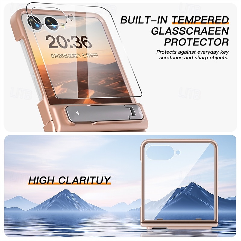 телефон Кейс для Назначение SSamsung Galaxy Z-флип 7 Z-флип 6 Кейс на заднюю панель со стендом Поддержка беспроводной зарядки Защита от удара ПК 2025 - $20.99 –P3